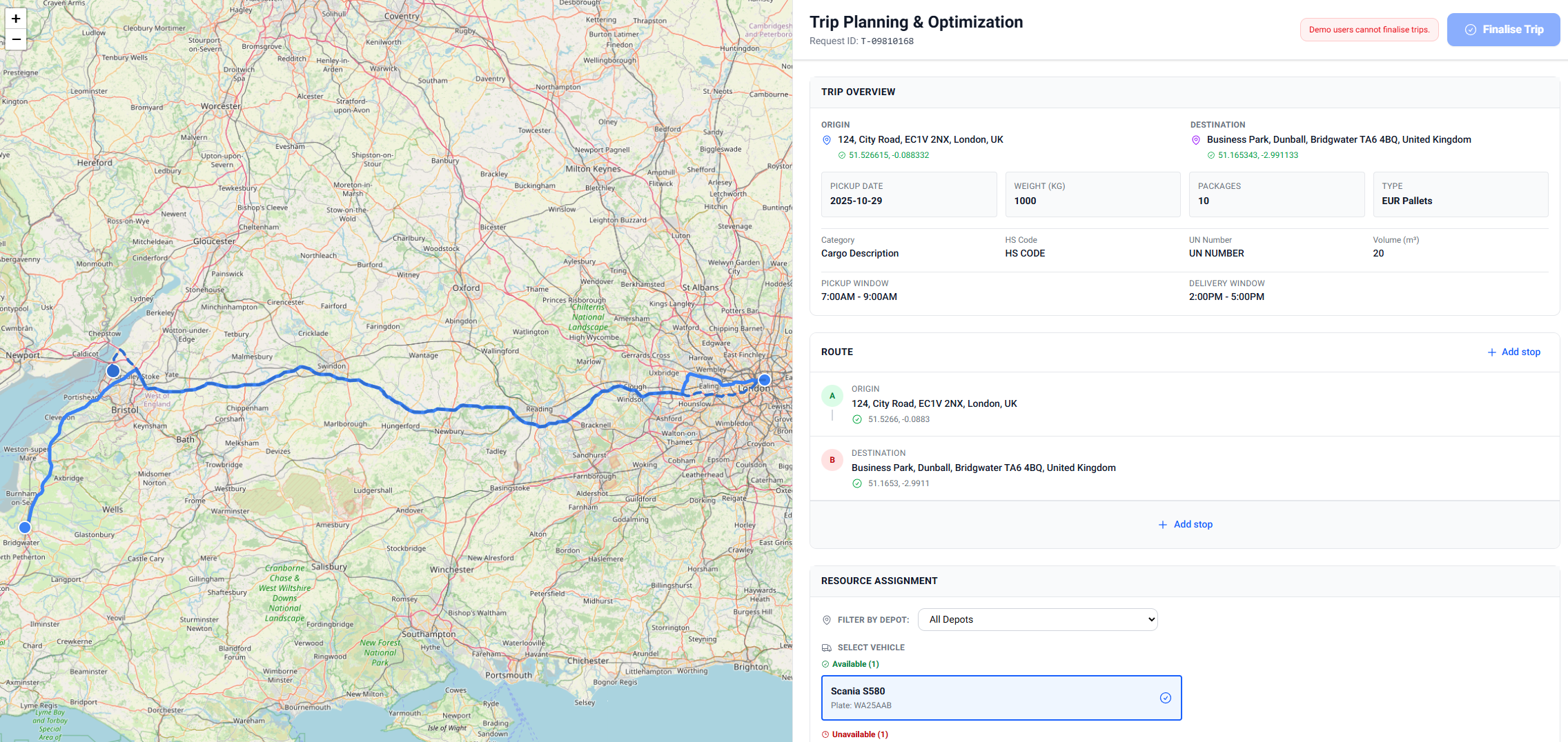 Route & quote - Step 3